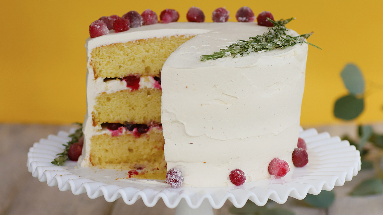 Cranberry Layer Cake with Whipped Mascarpone - Washington Dairy