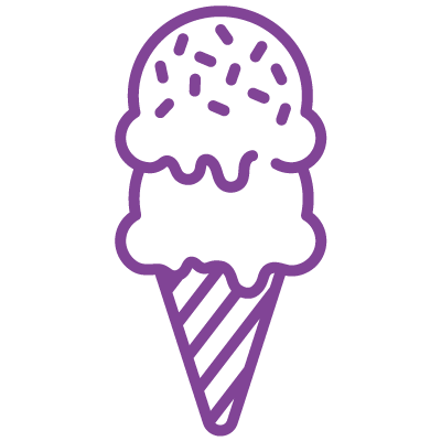 Purple ice cream cone icon